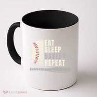 Eat Sleep Baseball Repeat Funny Baseball Player Cool Gift Coffee Mug thumb 0