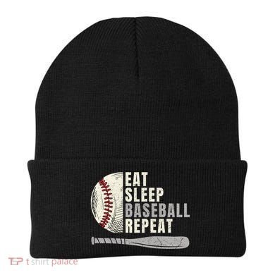 Eat Sleep Baseball Repeat Funny Baseball Player Cool Gift Beanie