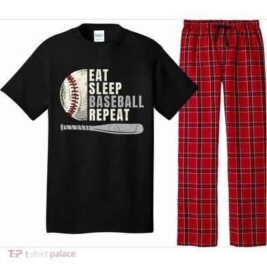 Eat Sleep Baseball Repeat Funny Baseball Player Cool Gift Pajama Set