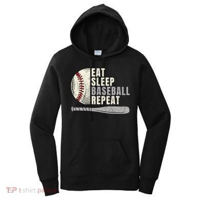 Eat Sleep Baseball Repeat Funny Baseball Player Cool Gift Women's Hoodie