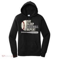 Eat Sleep Baseball Repeat Funny Baseball Player Cool Gift Women's Hoodie thumb 0