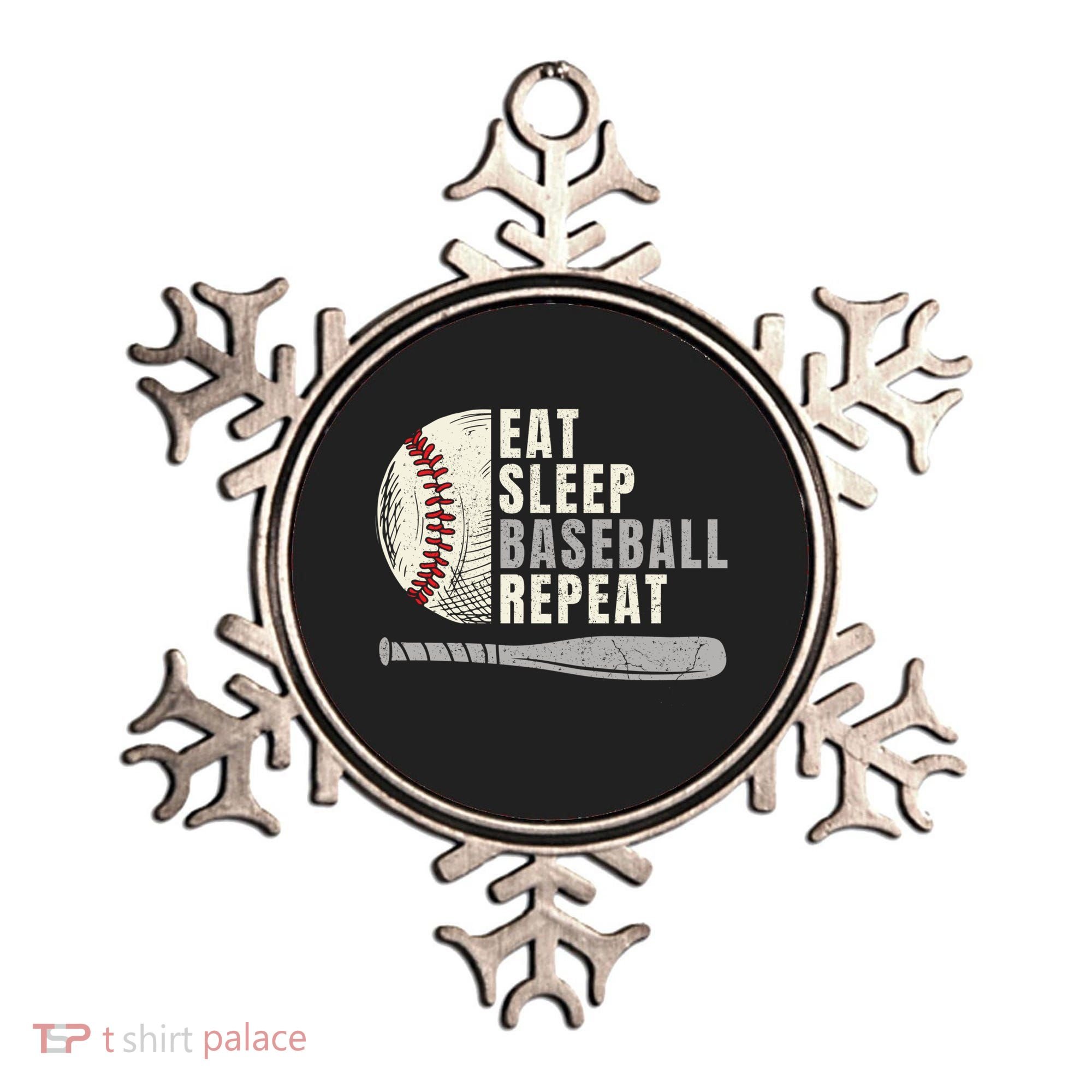 Eat Sleep Baseball Repeat Funny Baseball Player Cool Gift Ornament