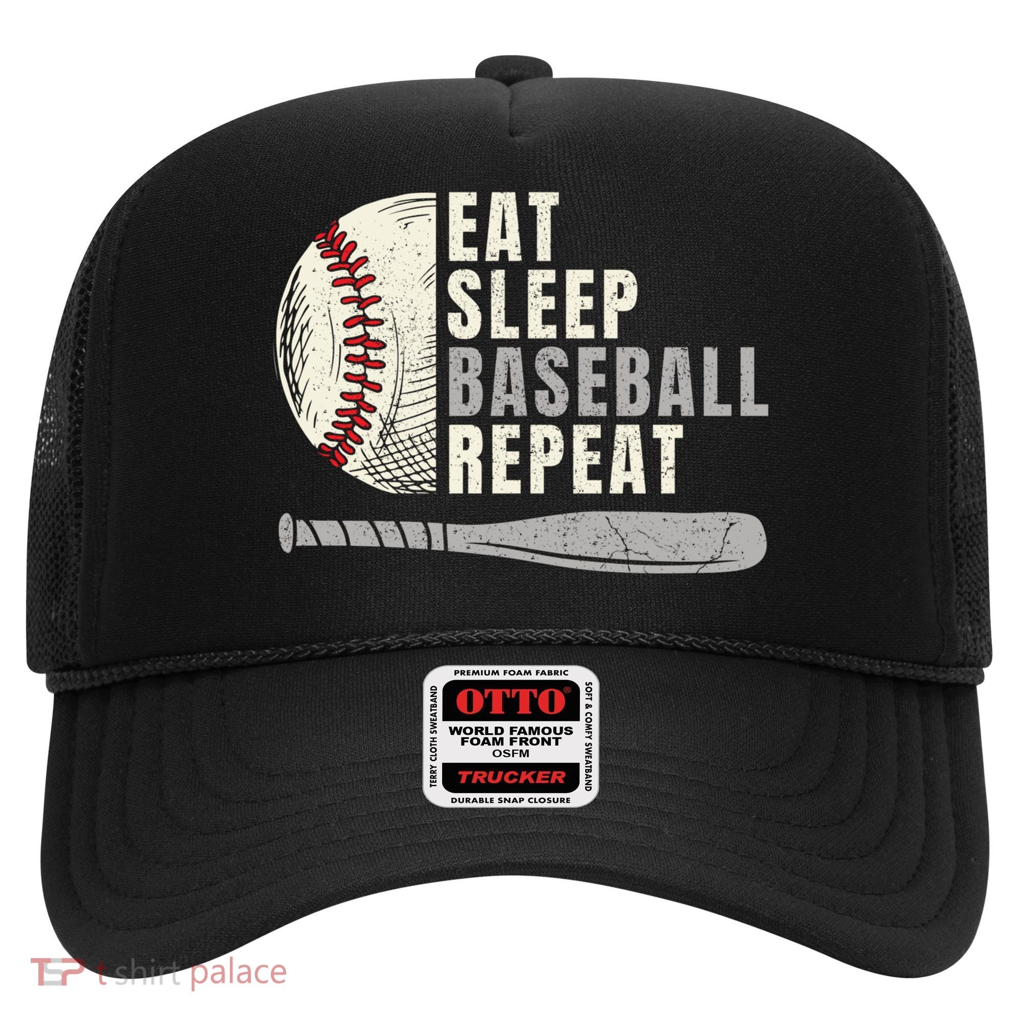 Eat Sleep Baseball Repeat Funny Baseball Player Cool Gift Hat