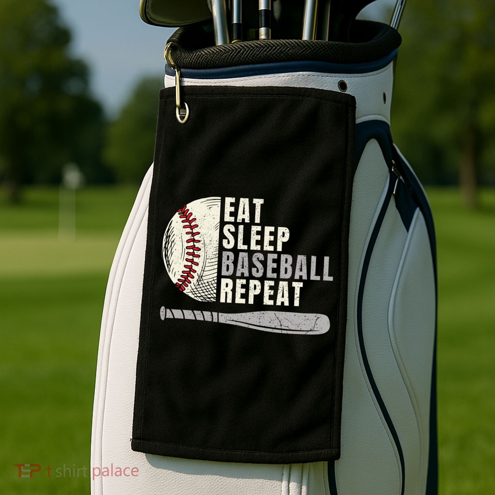 Eat Sleep Baseball Repeat Funny Baseball Player Cool Gift Golf Towel