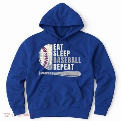Eat Sleep Baseball Repeat Funny Baseball Player Cool Gift Hoodie