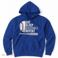 Eat Sleep Baseball Repeat Funny Baseball Player Cool Gift Hoodie thumb 0