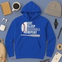 Eat Sleep Baseball Repeat Funny Baseball Player Cool Gift Hoodie thumb 3