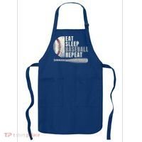 Eat Sleep Baseball Repeat Funny Baseball Player Cool Gift Apron thumb 0