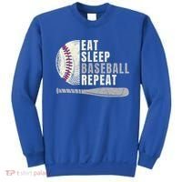 Eat Sleep Baseball Repeat Funny Baseball Player Cool Gift Sweatshirt thumb 0