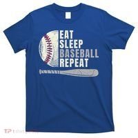 Eat Sleep Baseball Repeat Funny Baseball Player Cool Gift T-Shirt thumb 0