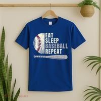 Eat Sleep Baseball Repeat Funny Baseball Player Cool Gift T-Shirt thumb 2