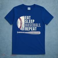 Eat Sleep Baseball Repeat Funny Baseball Player Cool Gift T-Shirt thumb 5