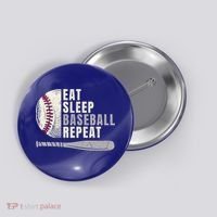 Eat Sleep Baseball Repeat Funny Baseball Player Cool Gift Button thumb 0