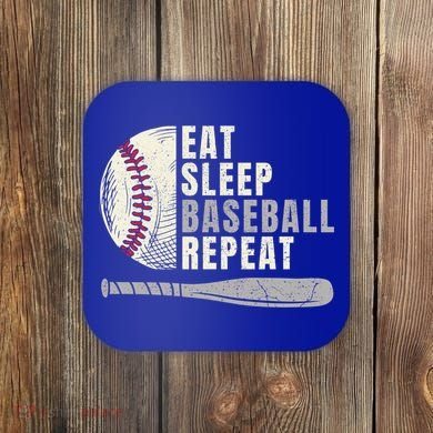 Eat Sleep Baseball Repeat Funny Baseball Player Cool Gift Coaster