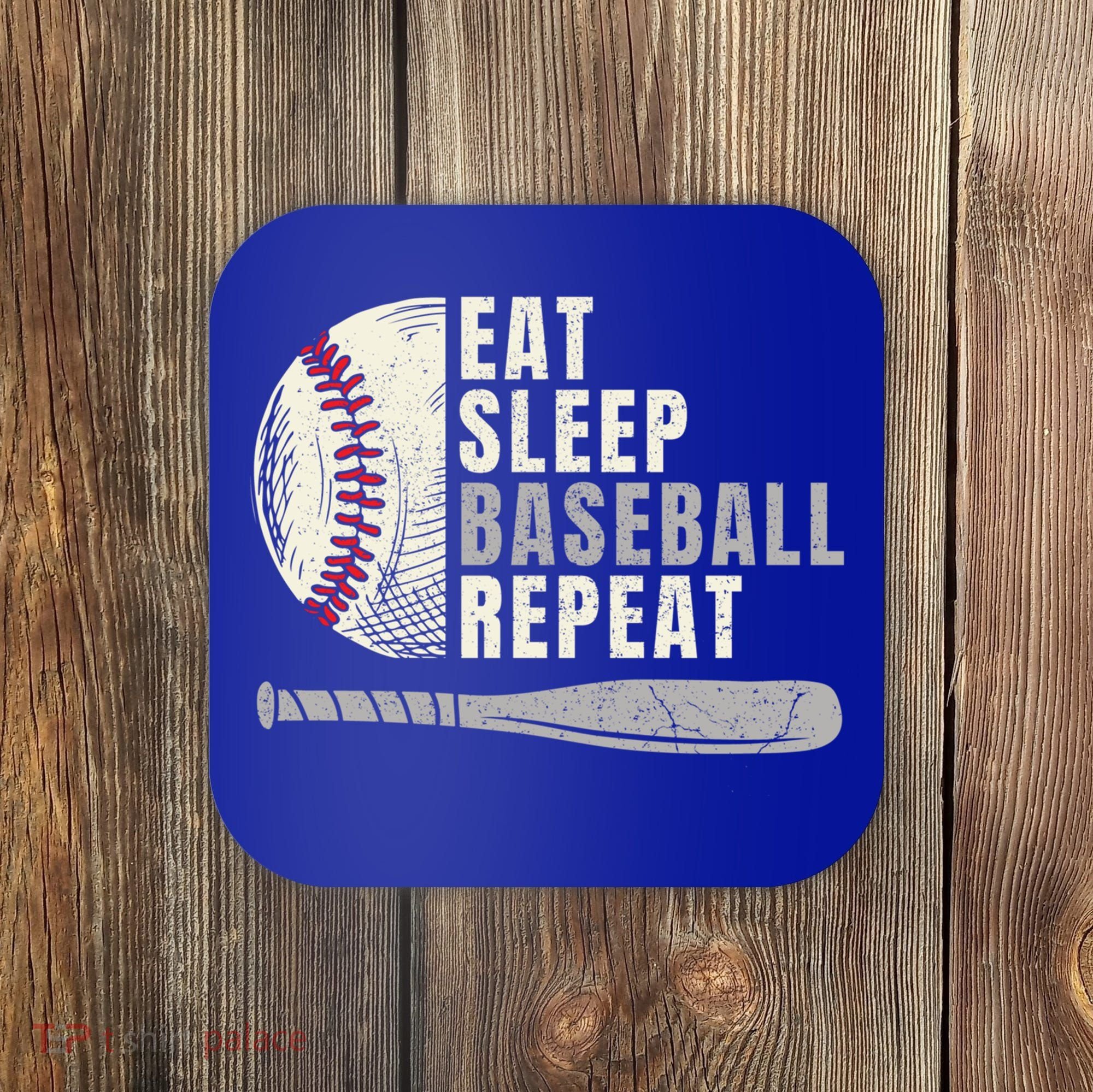 Eat Sleep Baseball Repeat Funny Baseball Player Cool Gift Coaster
