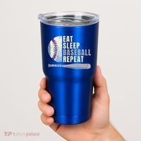 Eat Sleep Baseball Repeat Funny Baseball Player Cool Gift Tumbler thumb 2