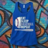Eat Sleep Baseball Repeat Funny Baseball Player Cool Gift Women's Tank Top thumb 3