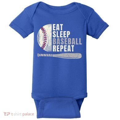 Eat Sleep Baseball Repeat Funny Baseball Player Cool Gift Baby Bodysuit
