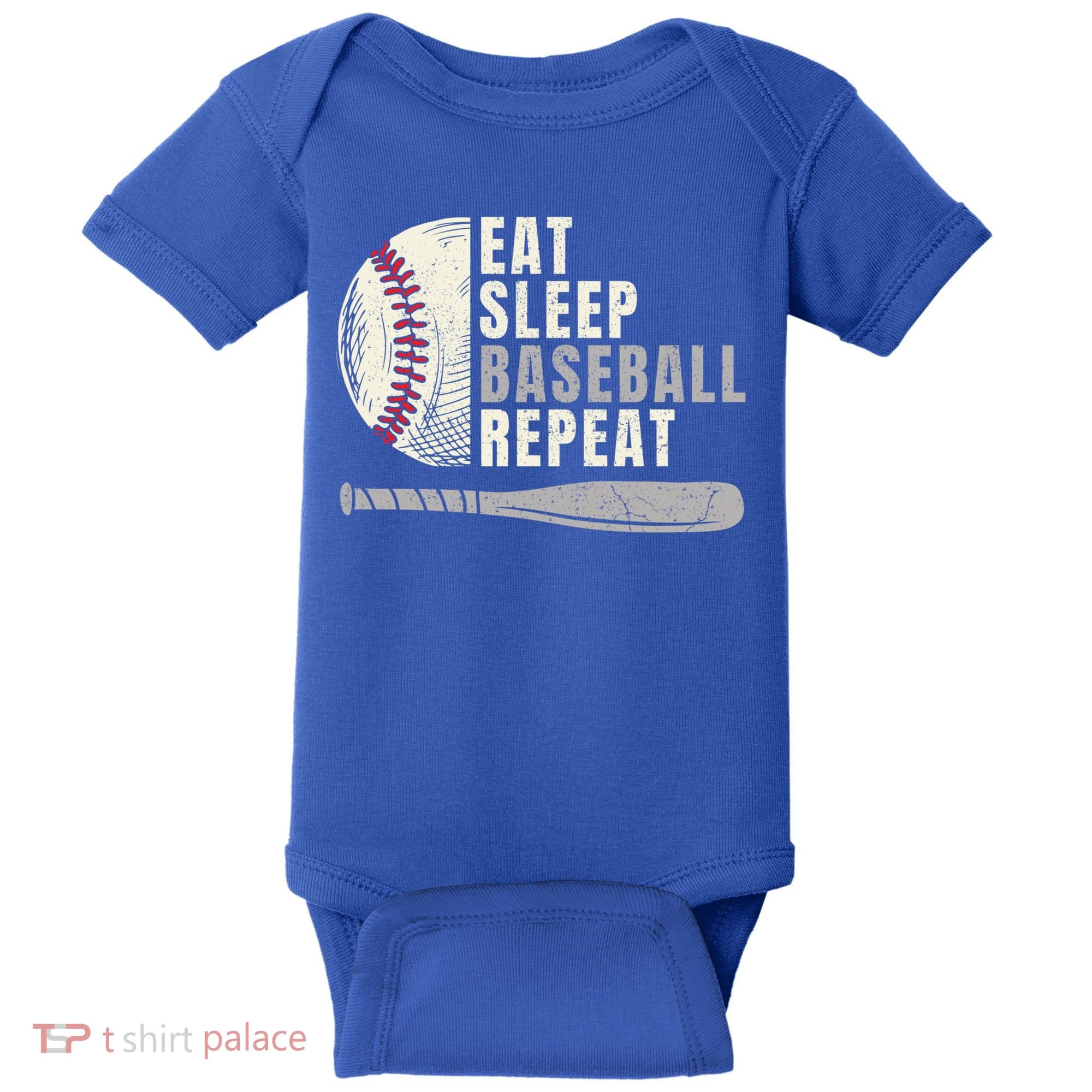 Eat Sleep Baseball Repeat Funny Baseball Player Cool Gift Baby Bodysuit
