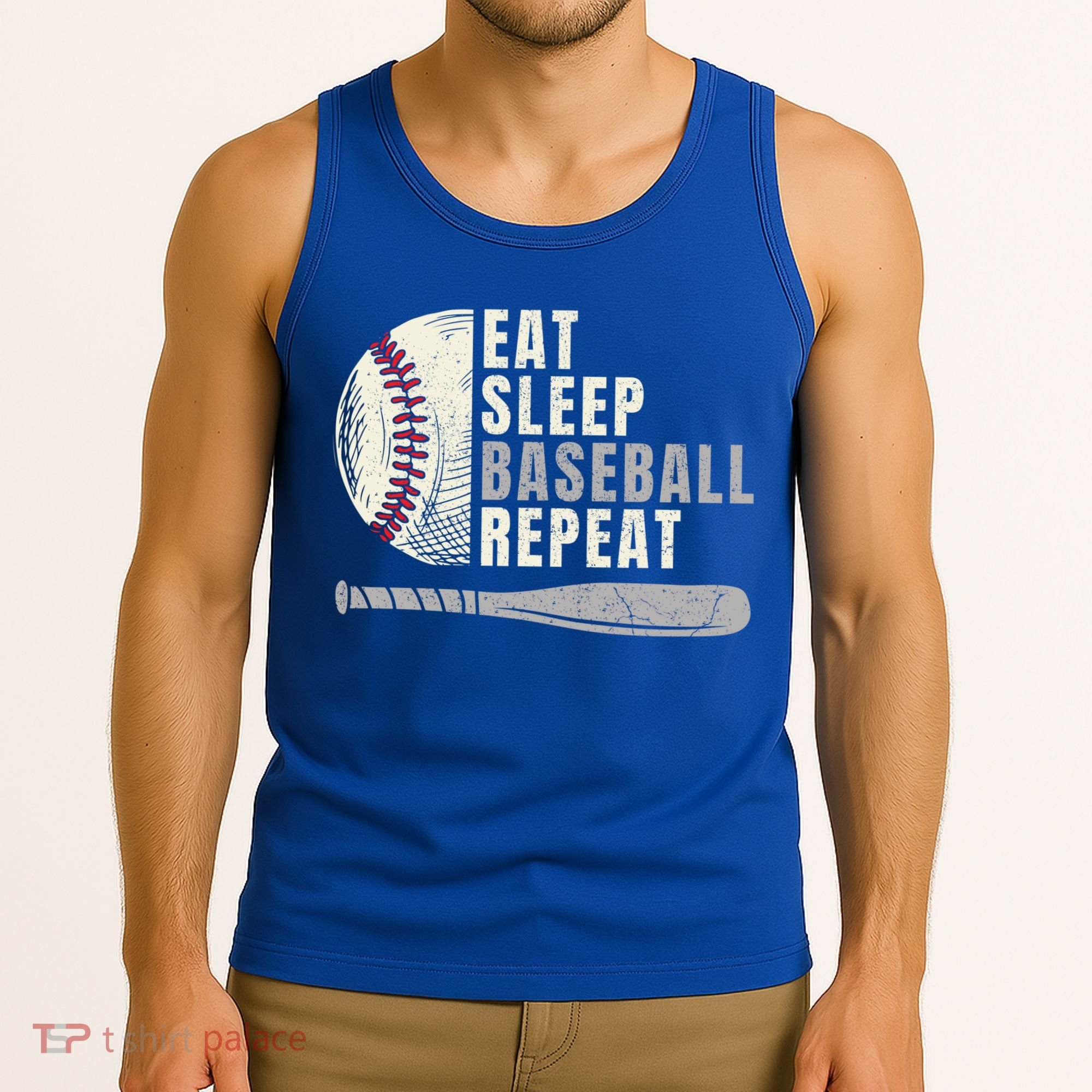 Eat Sleep Baseball Repeat Funny Baseball Player Cool Gift Tank Top