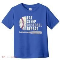 Eat Sleep Baseball Repeat Funny Baseball Player Cool Gift Toddler T-Shirt thumb 0