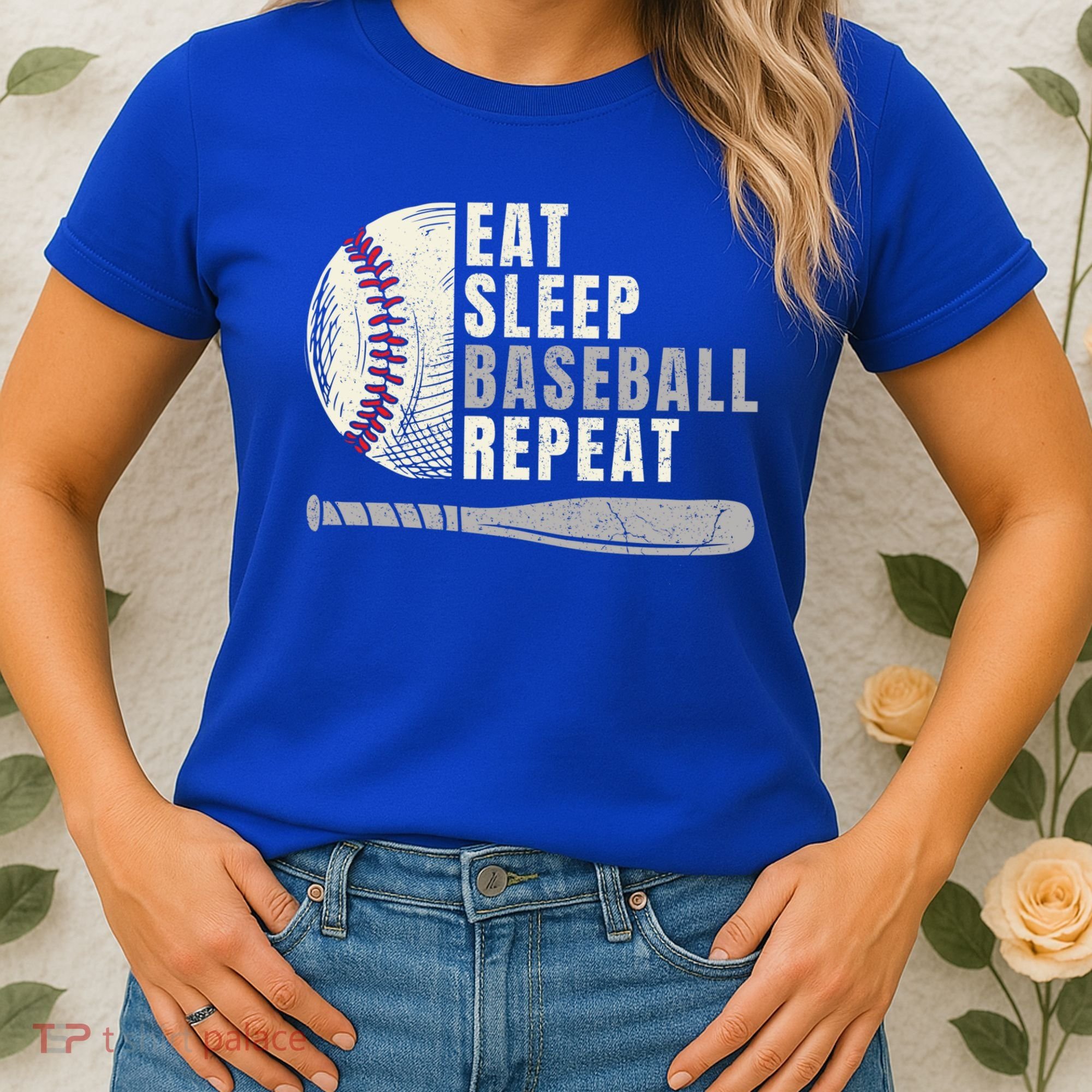 Eat Sleep Baseball Repeat Funny Baseball Player Cool Gift Women's T-Shirt