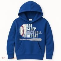 Eat Sleep Baseball Repeat Funny Baseball Player Cool Gift Kids Hoodie thumb 0