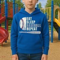 Eat Sleep Baseball Repeat Funny Baseball Player Cool Gift Kids Hoodie thumb 2