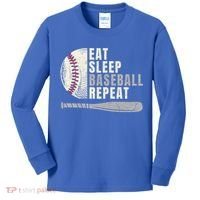 Eat Sleep Baseball Repeat Funny Baseball Player Cool Gift Kids Long Sleeve Shirt thumb 0