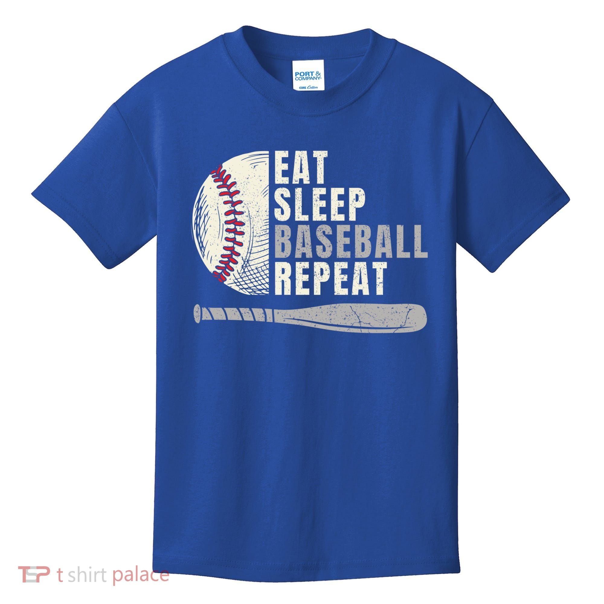 Eat Sleep Baseball Repeat Funny Baseball Player Cool Gift Kids T-Shirt