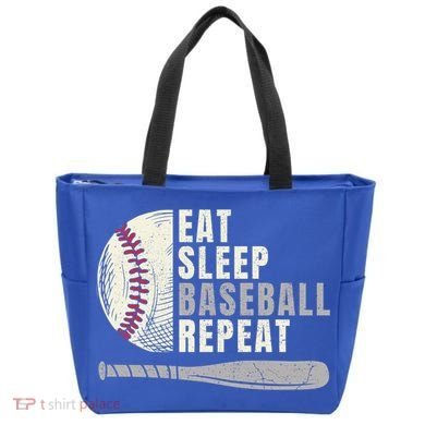 Eat Sleep Baseball Repeat Funny Baseball Player Cool Gift Tote Bag