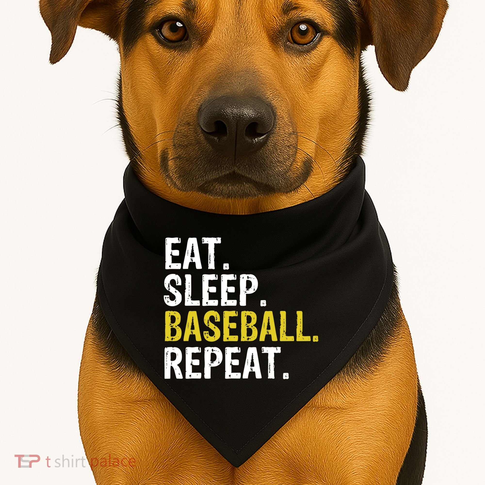 Eat Sleep Baseball Repeat Gift USA-Made Doggie Bandana
