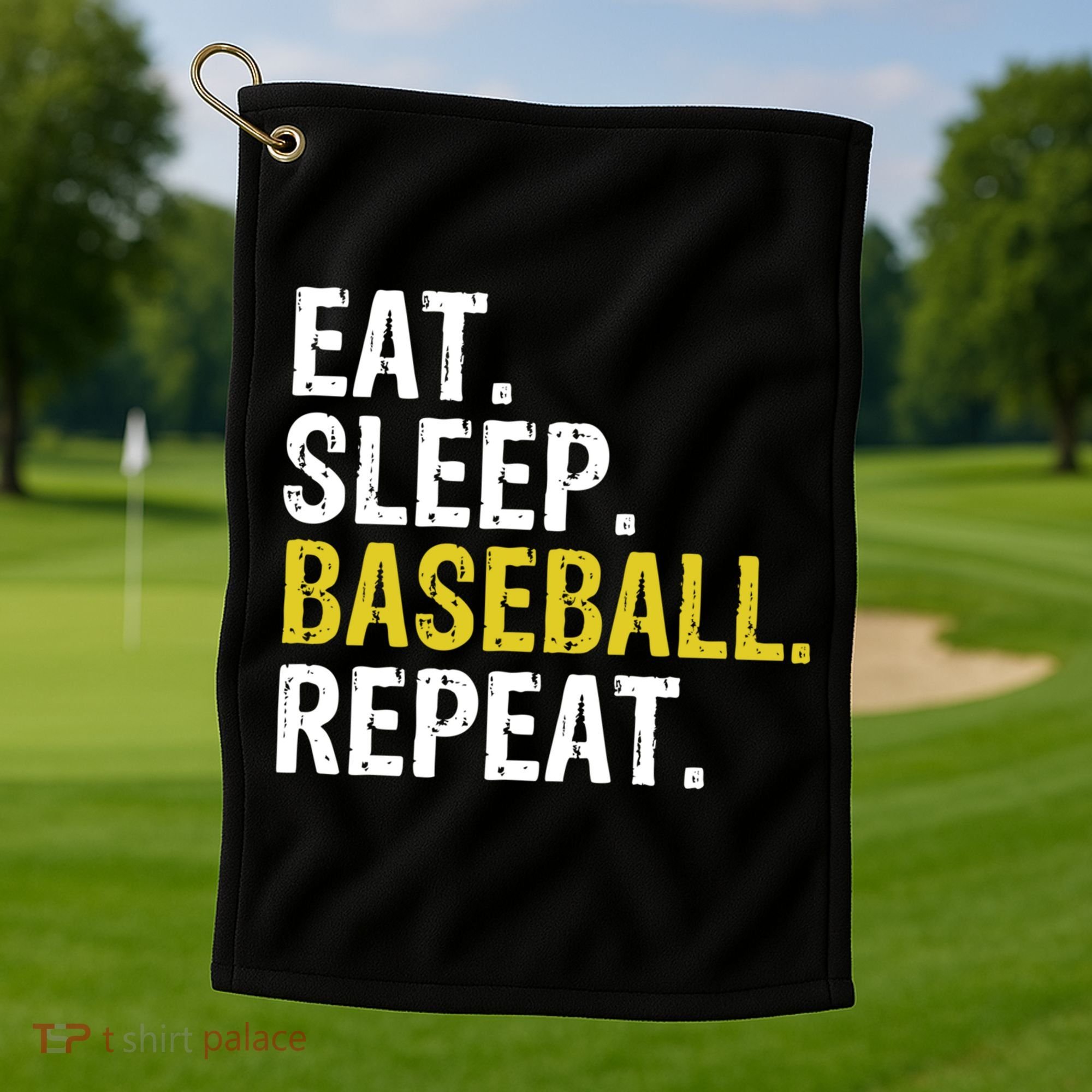 Eat Sleep Baseball Repeat Gift Golf Towel