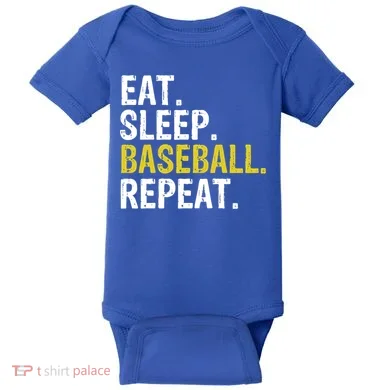 Eat Sleep Baseball Repeat Gift Baby Bodysuit