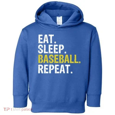 Eat Sleep Baseball Repeat Gift Toddler Hoodie