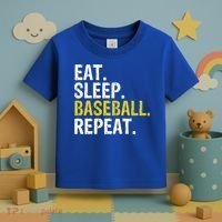 Eat Sleep Baseball Repeat Gift Toddler T-Shirt thumb 3