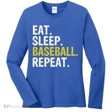 Eat Sleep Baseball Repeat Gift Women's Long Sleeve Shirt