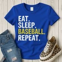 Eat Sleep Baseball Repeat Gift Women's T-Shirt thumb 3