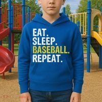 Eat Sleep Baseball Repeat Gift Kids Hoodie thumb 2