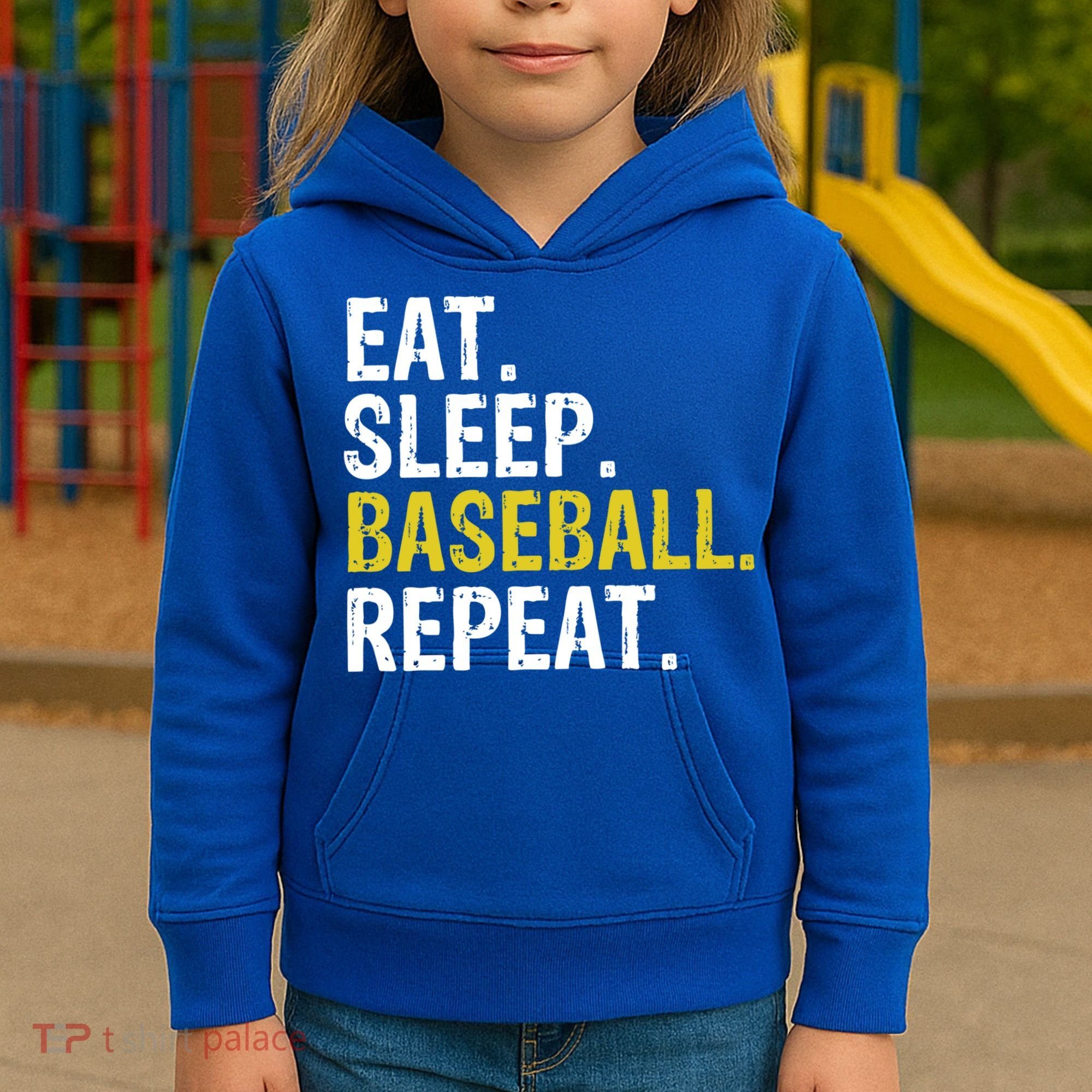 Eat Sleep Baseball Repeat Gift Kids Hoodie