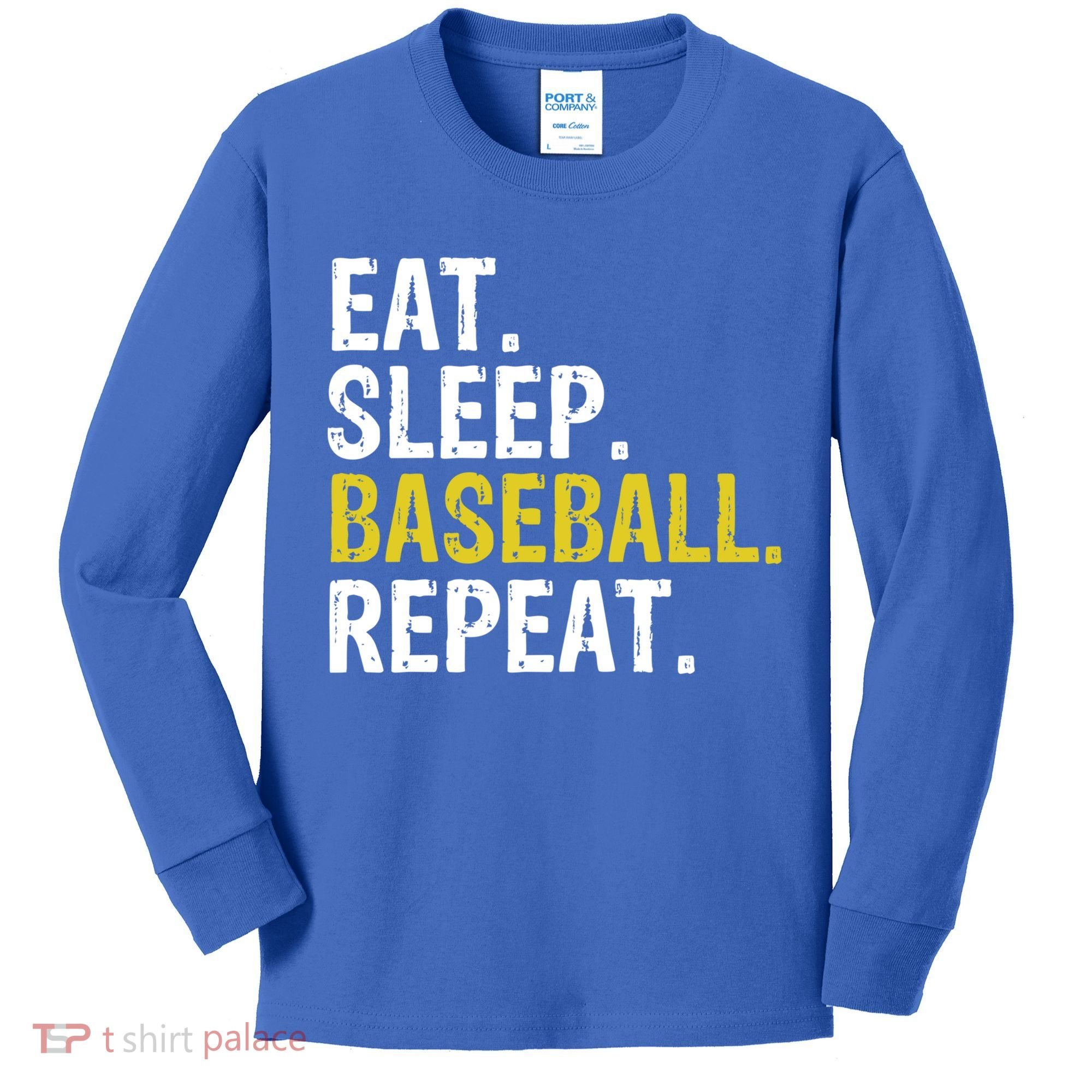 Eat Sleep Baseball Repeat Gift Kids Long Sleeve Shirt