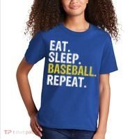 Eat Sleep Baseball Repeat Gift Kids T-Shirt thumb 2