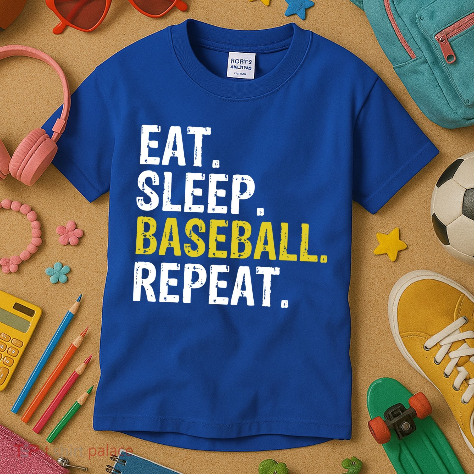 Eat Sleep Baseball Repeat Gift Kids T-Shirt