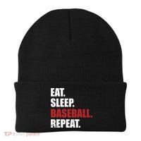 Eat Sleep Baseball Repeat Gift Beanie thumb 0