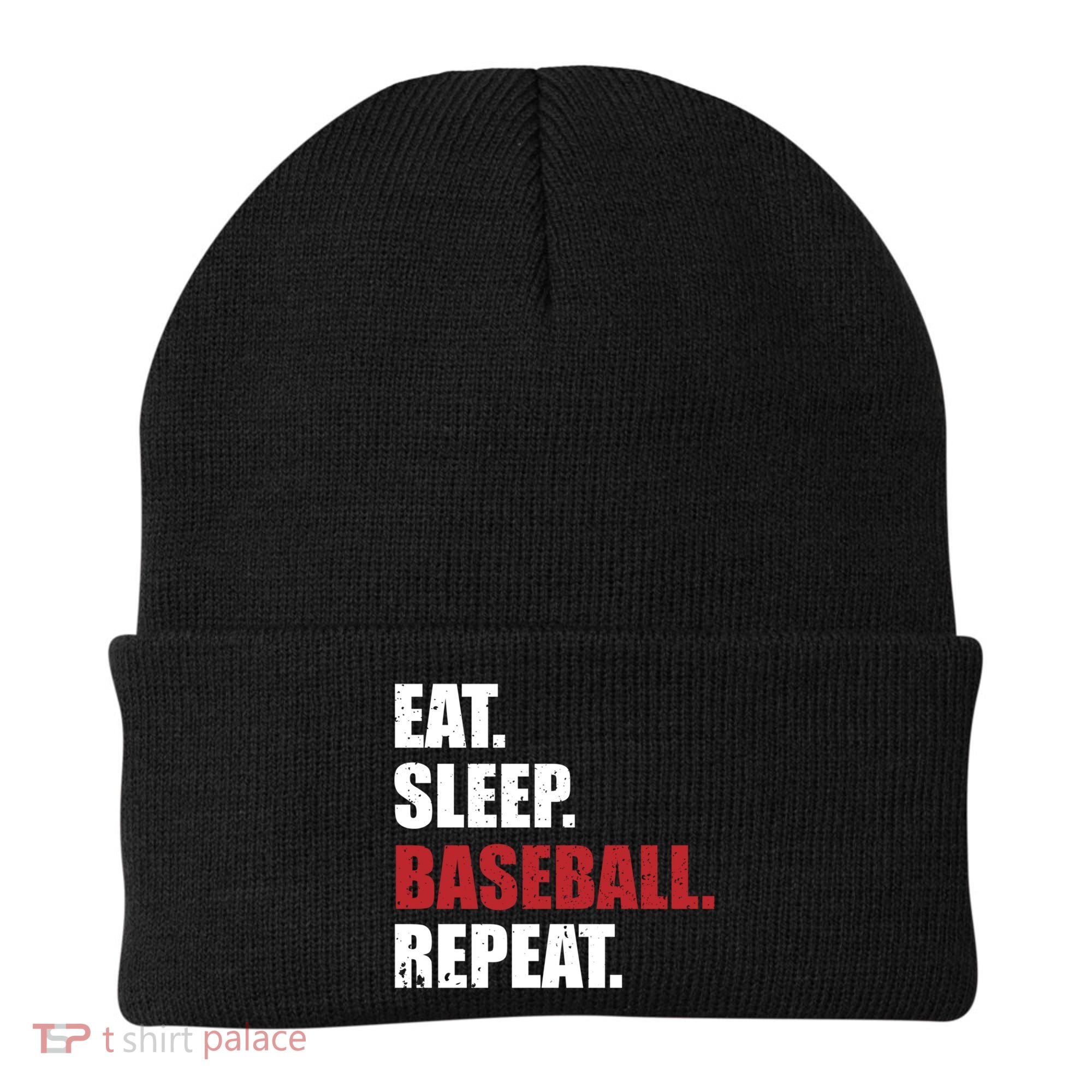 Eat Sleep Baseball Repeat Gift Beanie