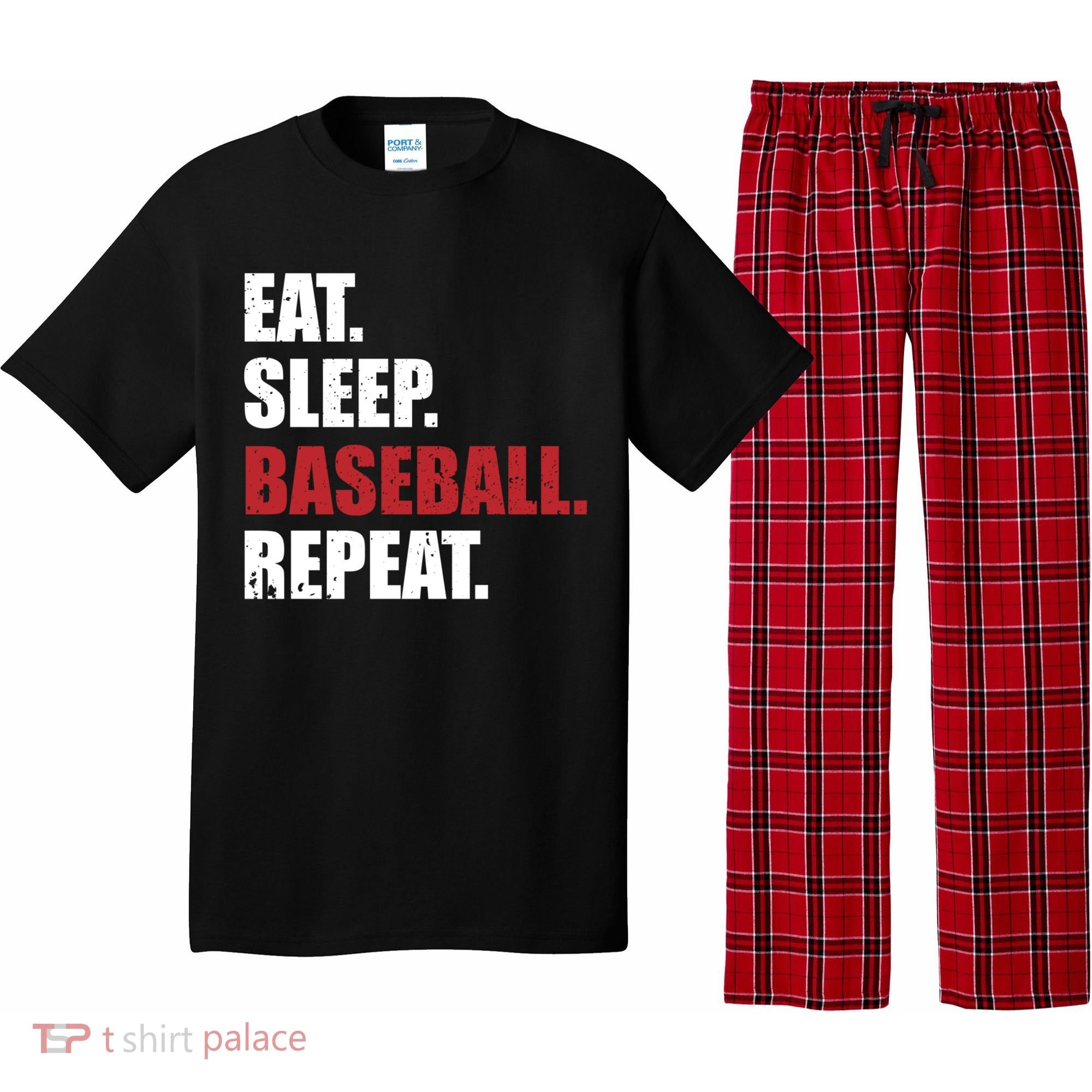 Eat Sleep Baseball Repeat Gift Pajama Set