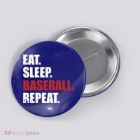 Eat Sleep Baseball Repeat Gift Button thumb 0