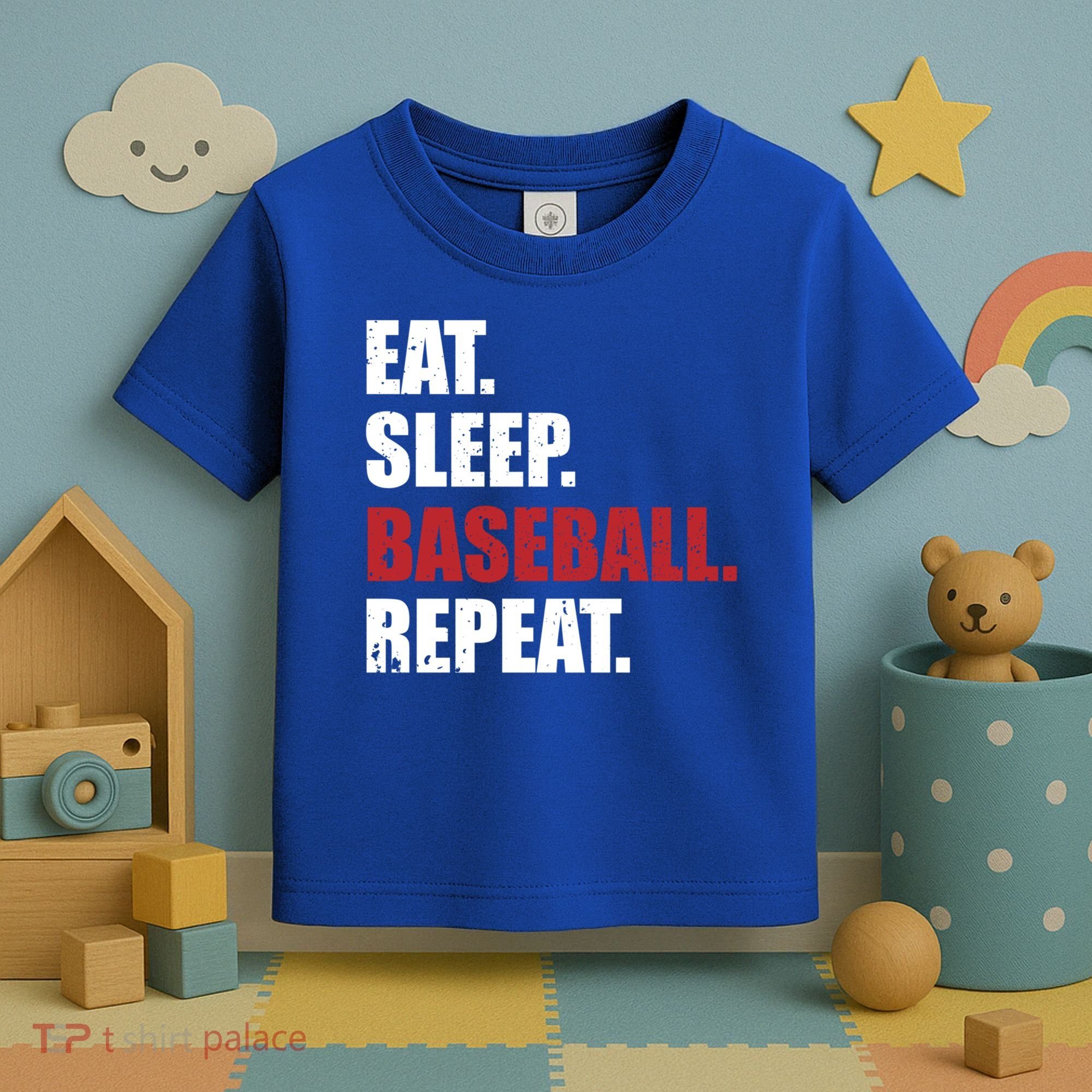 Eat Sleep Baseball Repeat Gift Toddler T-Shirt
