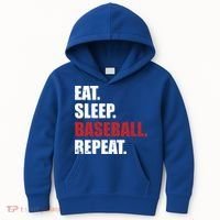 Eat Sleep Baseball Repeat Gift Kids Hoodie thumb 0