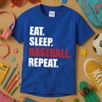 Eat Sleep Baseball Repeat Gift Kids T-Shirt thumb 3